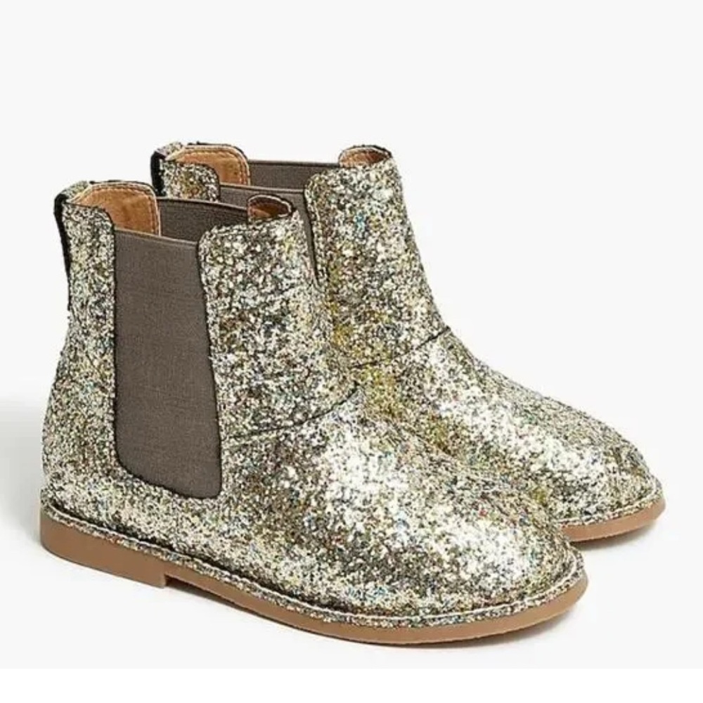 NWOT! J Crew Factory Glittery Gold Girls Boots - size 2